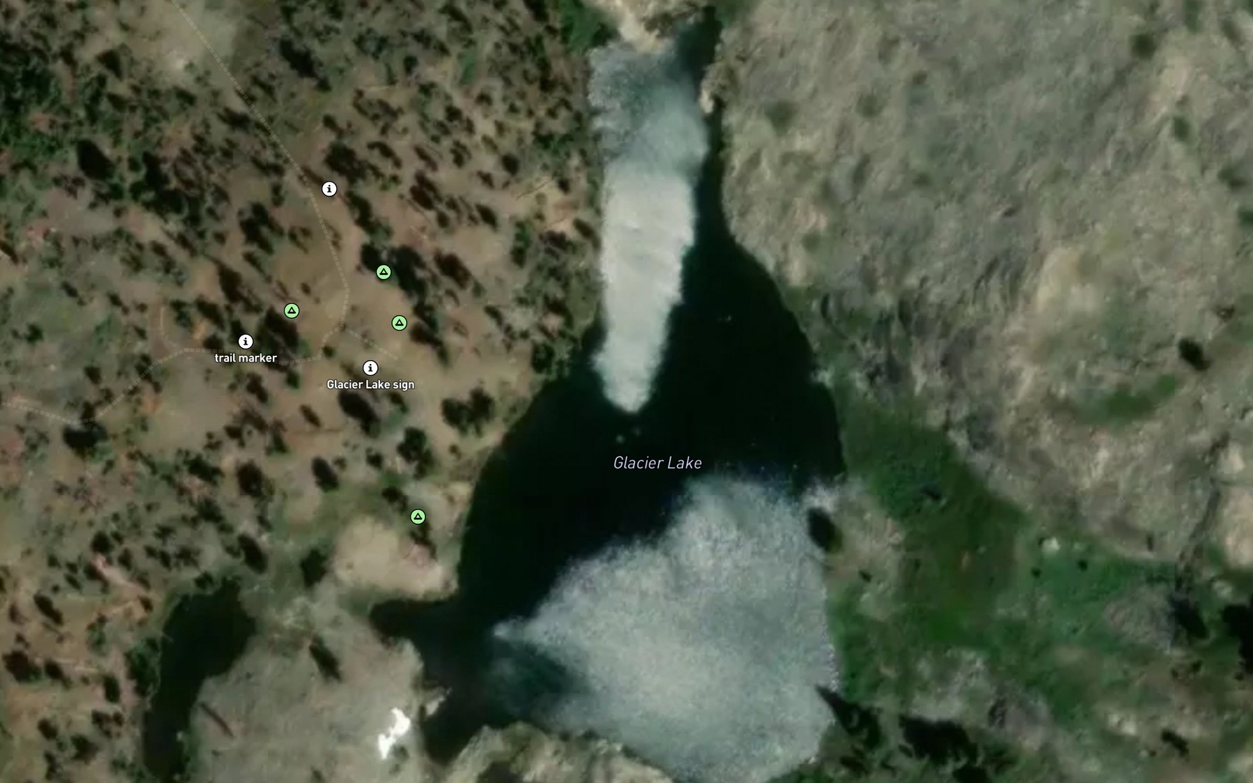 Satellite map of the Glacier Lake