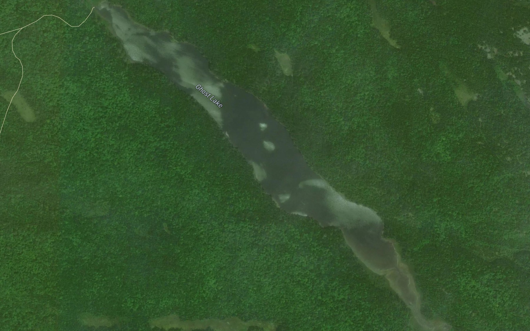 Satellite map of the Ghost Lake