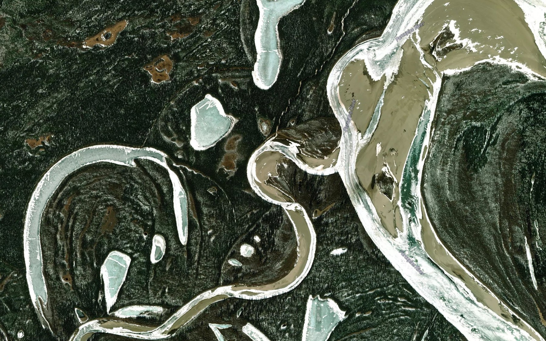 Satellite map of the Chandalar Creek
