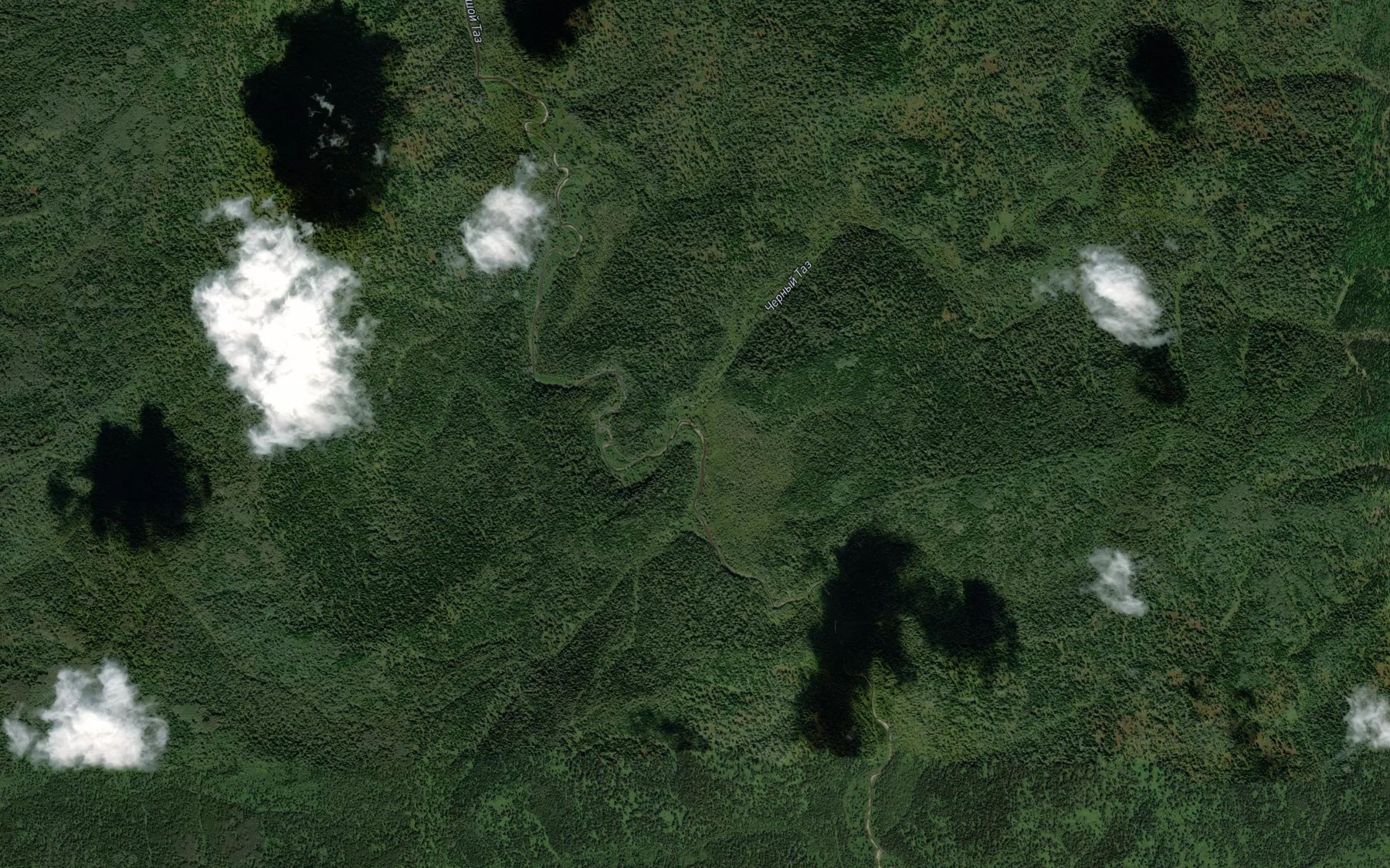 Satellite map of the Chernyy Taz