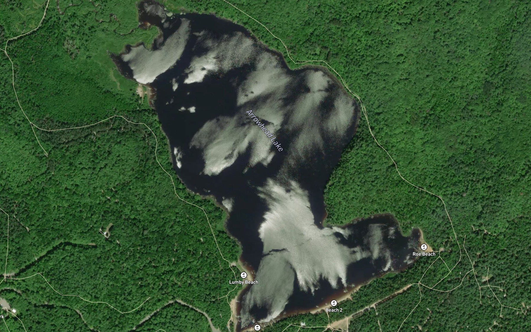 Satellite map of the Arrowhead Lake
