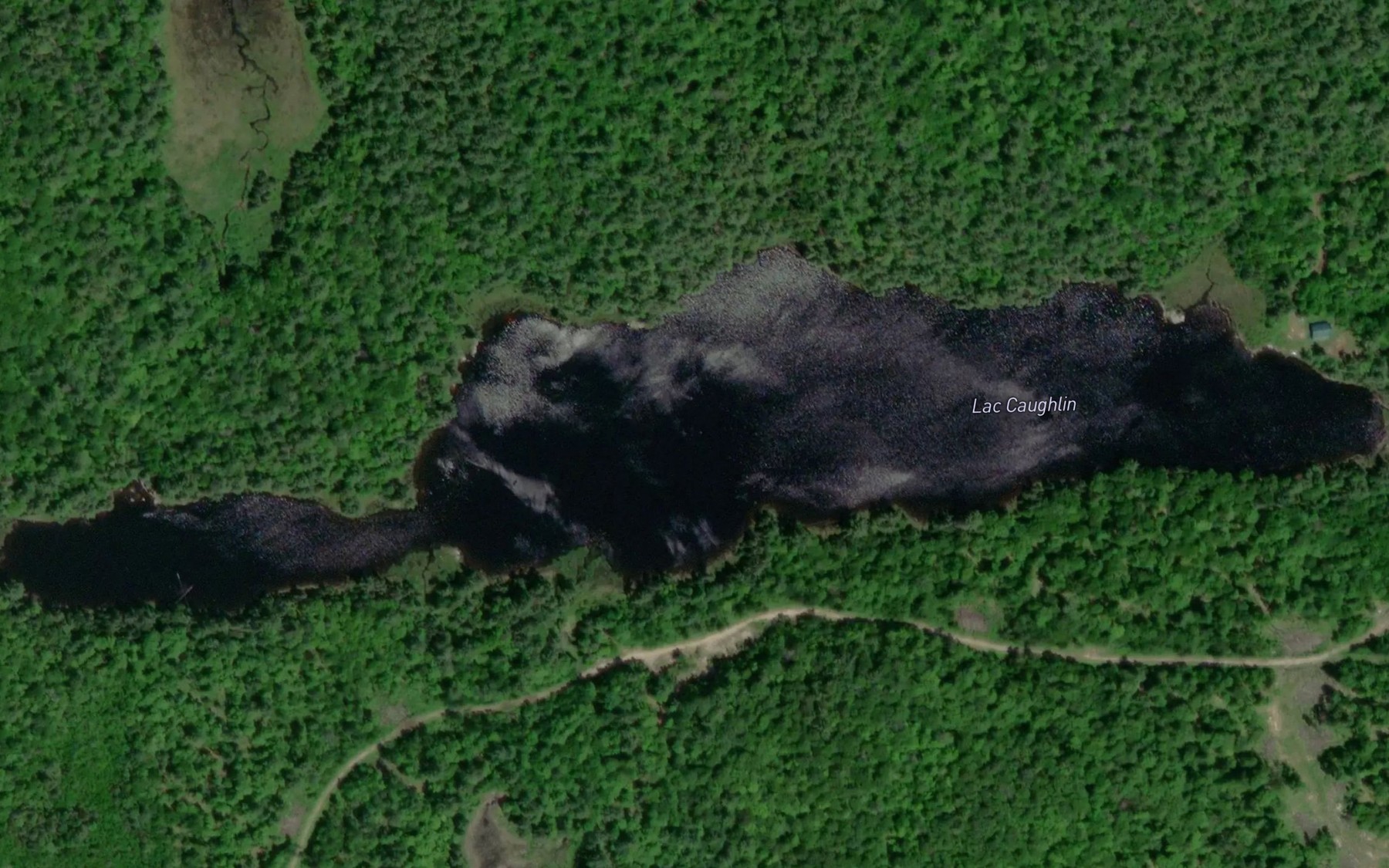 Satellite map of the Lac Caughlin