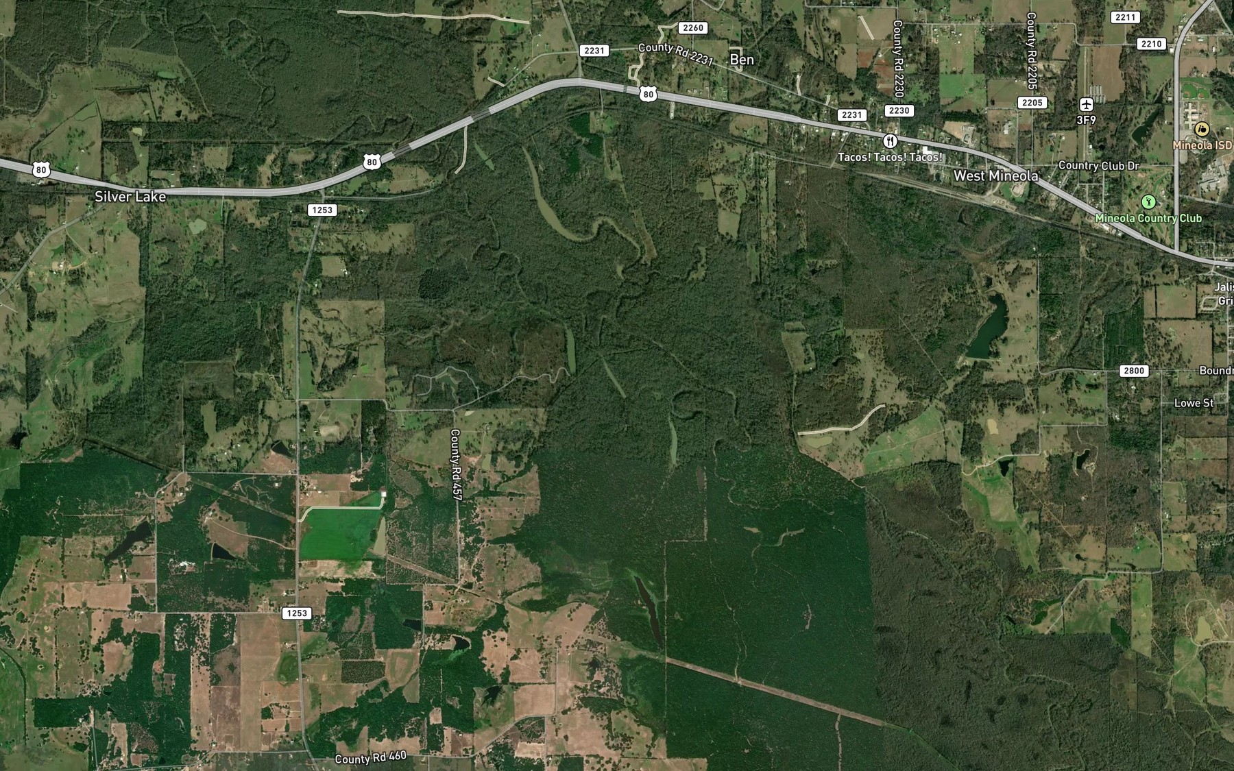 Satellite map of the Clear Lake