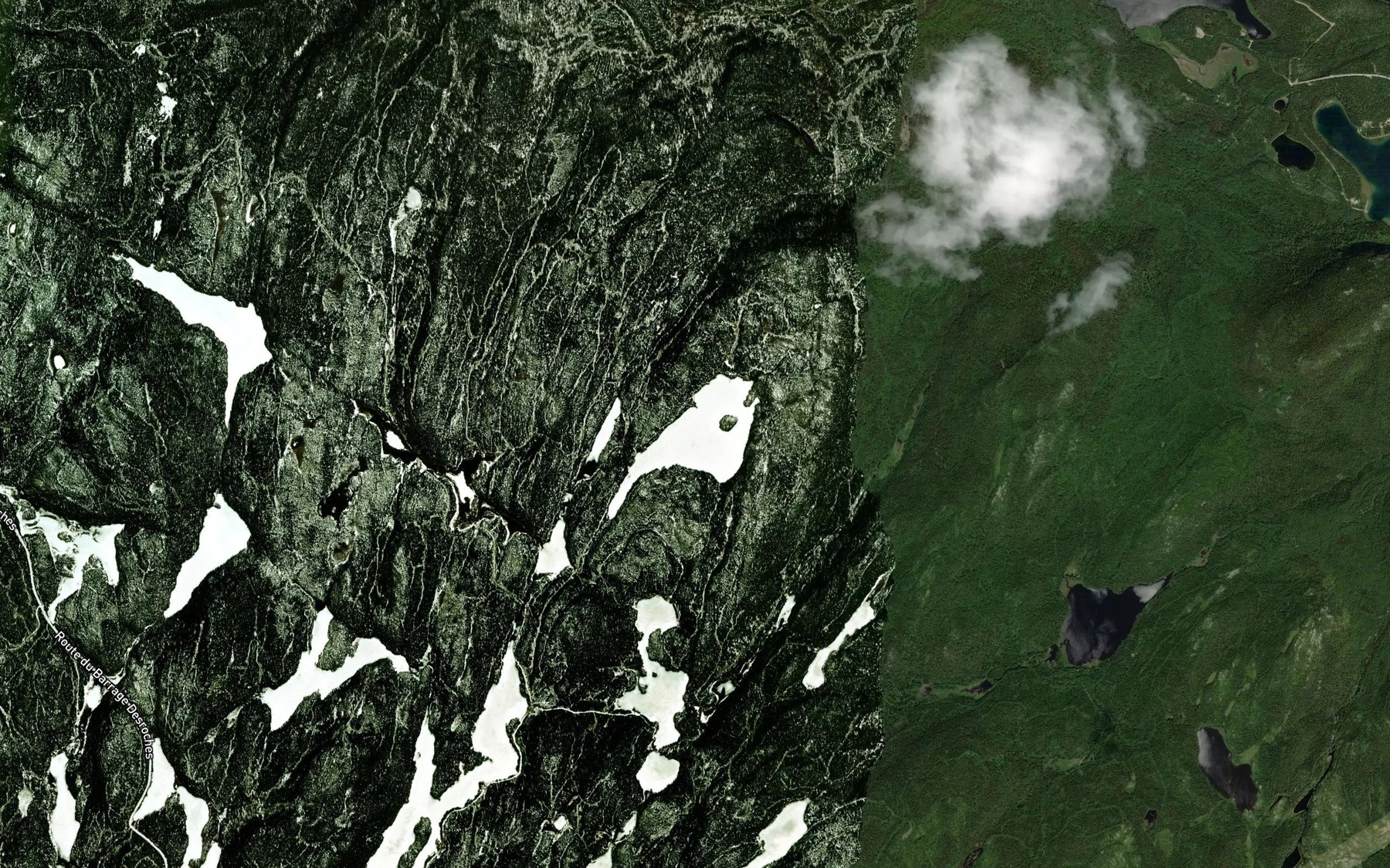 Satellite map of the Lac Hebert