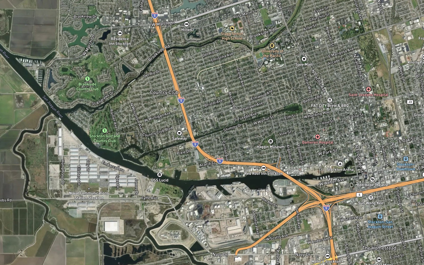 Satellite map of the Smith Canal