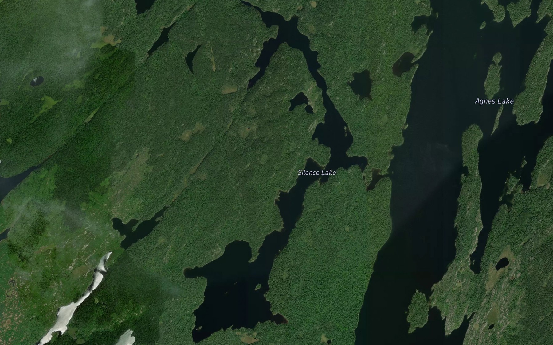 Satellite map of the Silence Lake