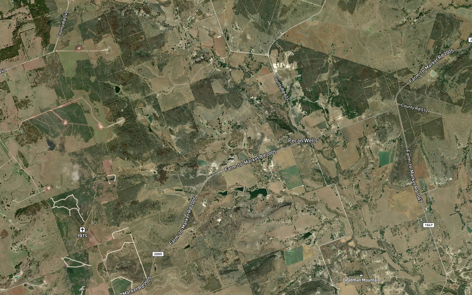 Satellite map of the Graves Lake