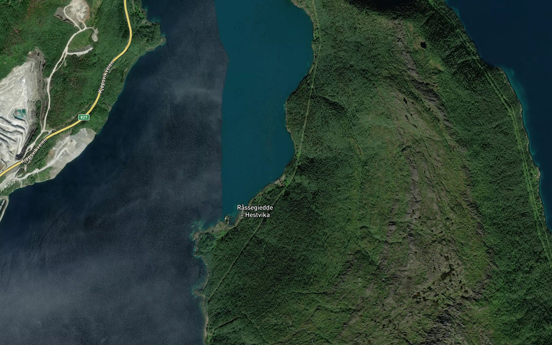 Satellite map of the Hestvika