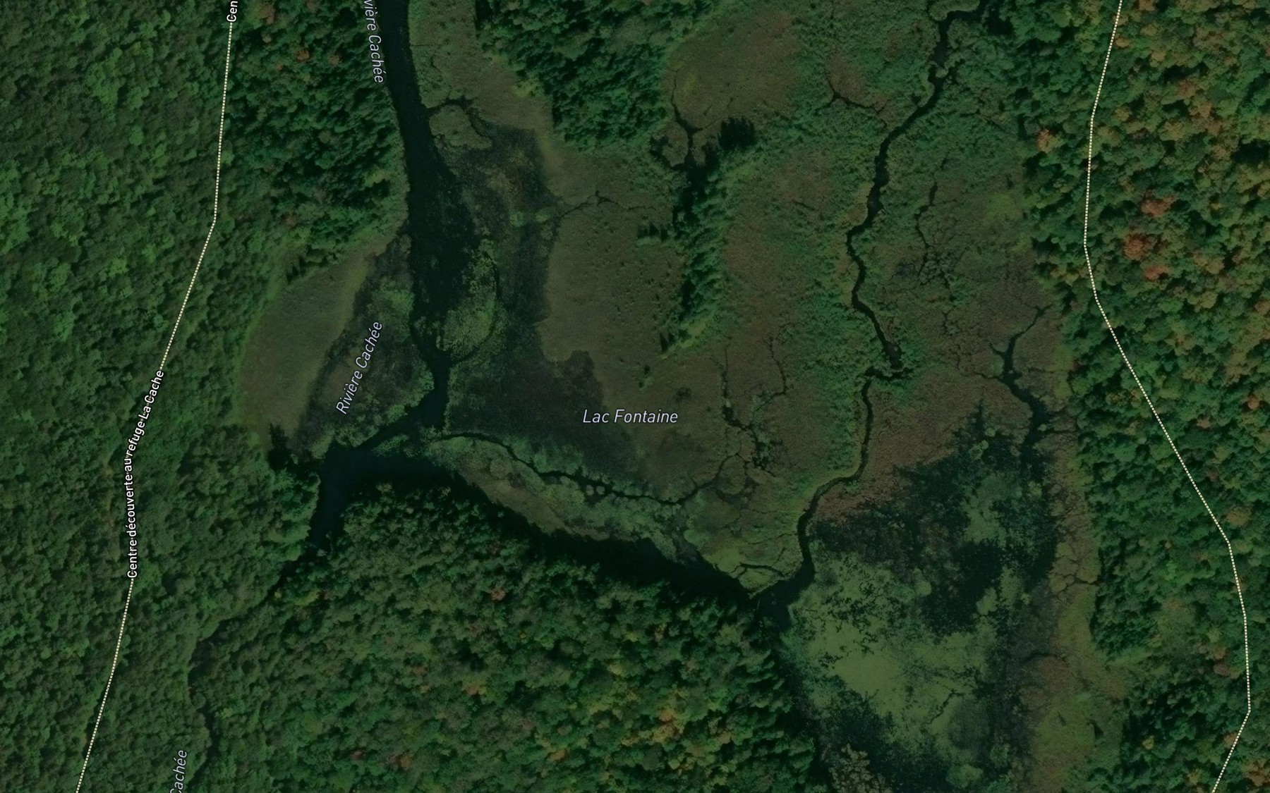 Satellite map of the Lac Fontaine