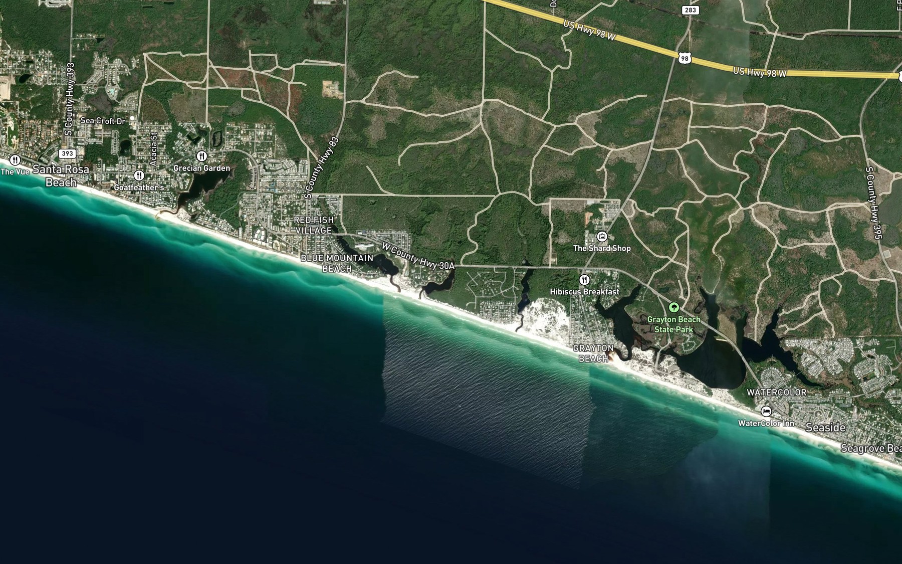 Satellite map of the Little Redfish Lake