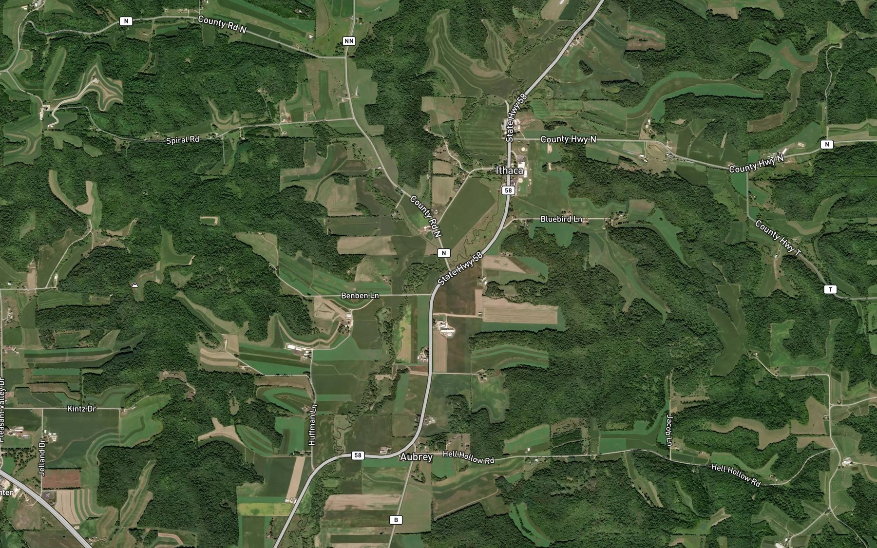 Satellite map of the Little Willow Creek