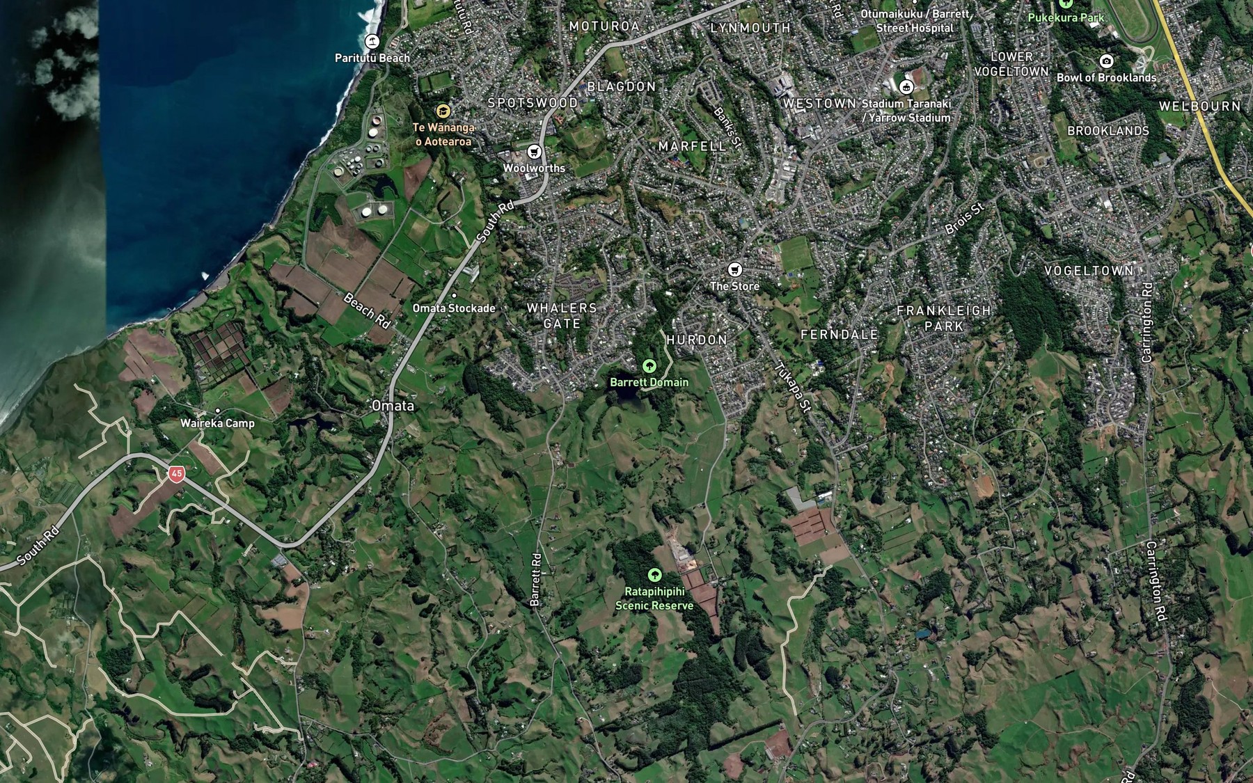 Satellite map of the Barrett Lagoon