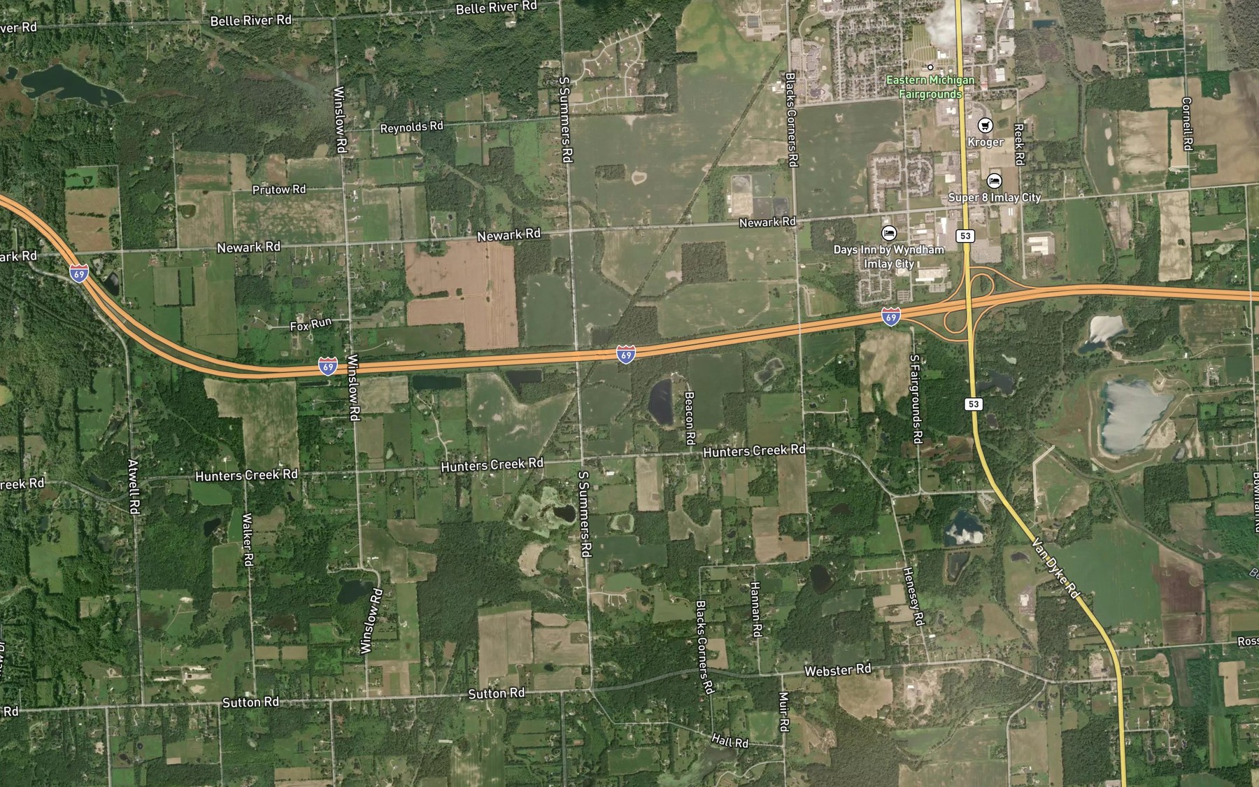 Satellite map of the Heenan Drain