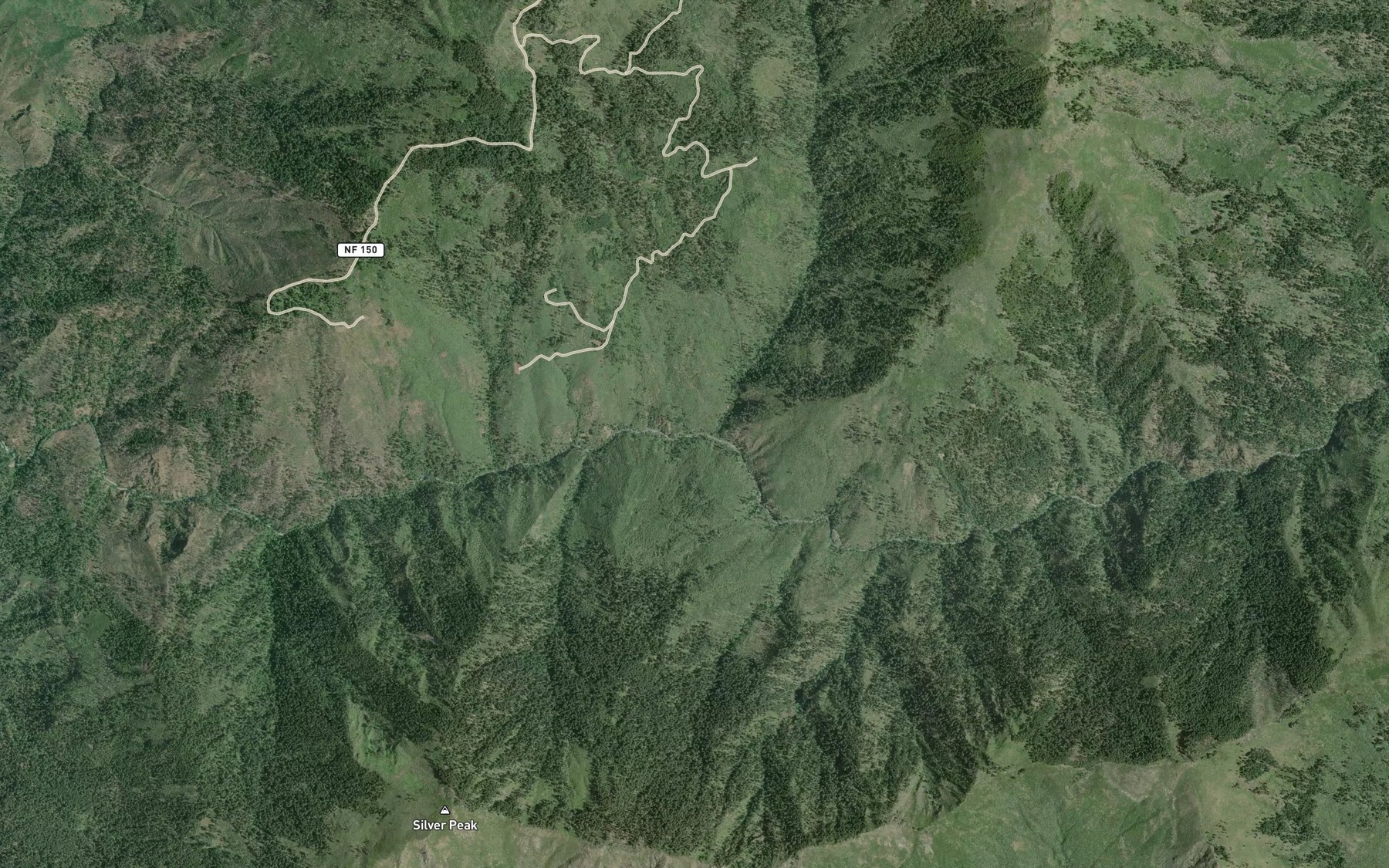 Satellite map of the Fish Hook Creek
