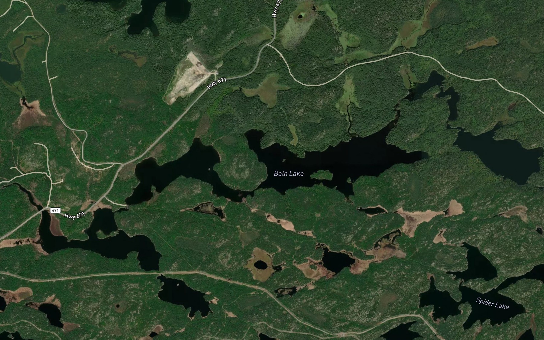 Satellite map of the Morgan Lake
