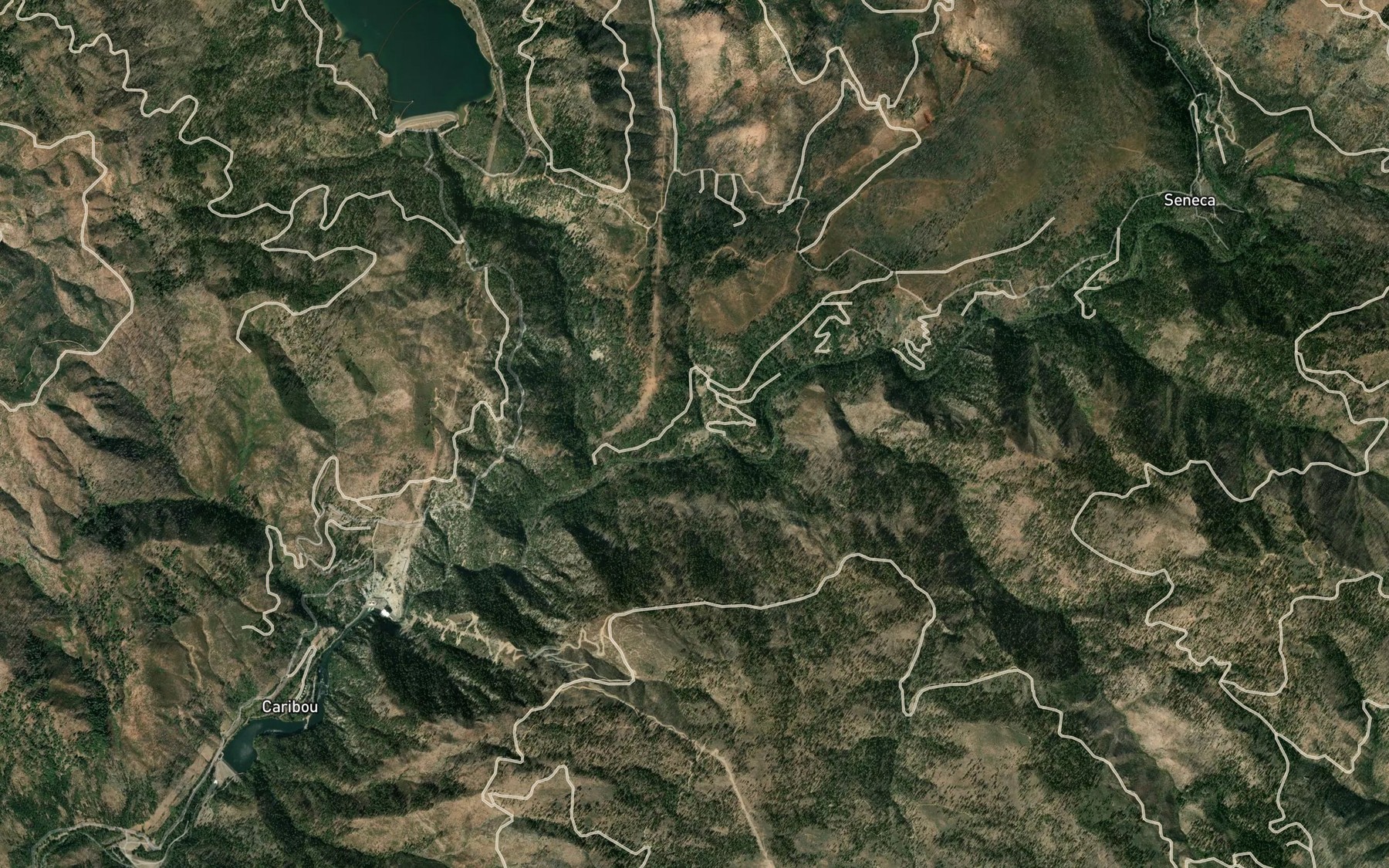 Satellite map of the Clear Creek