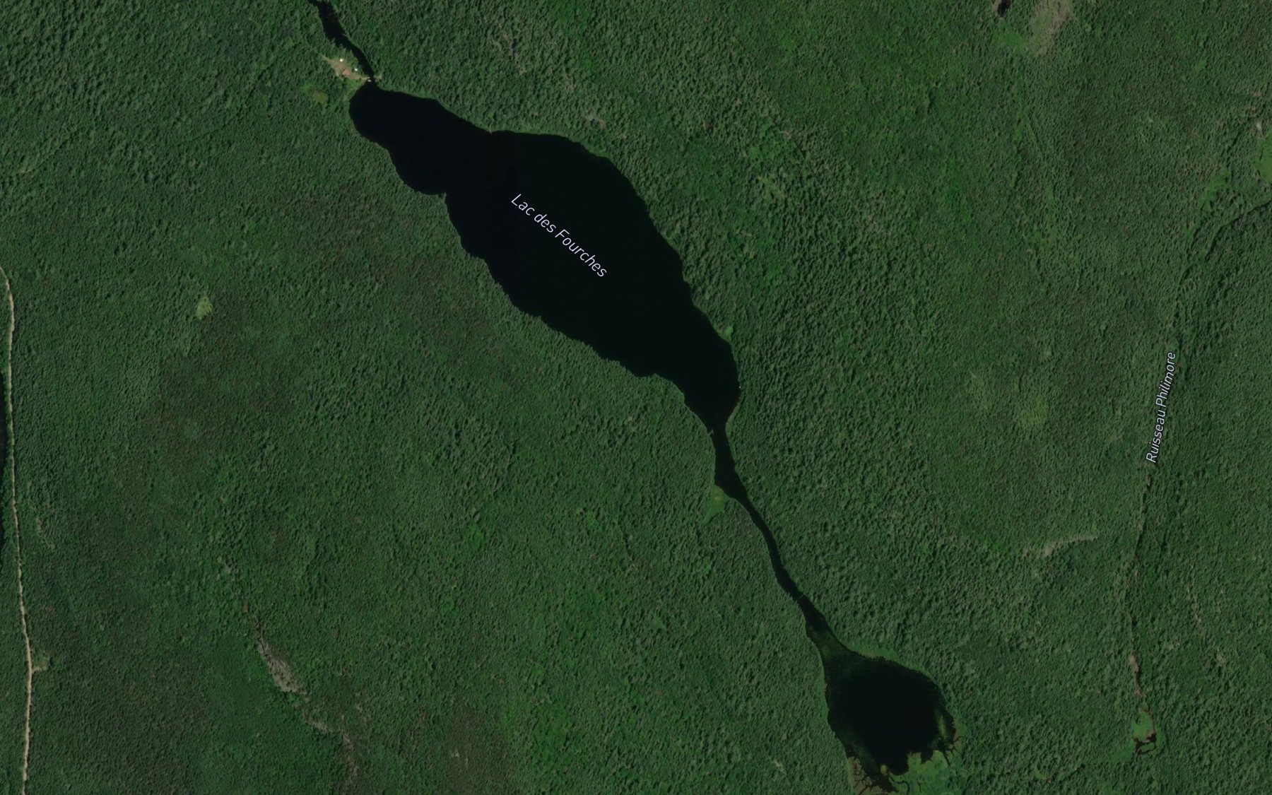 Satellite map of the Lac des Fourches
