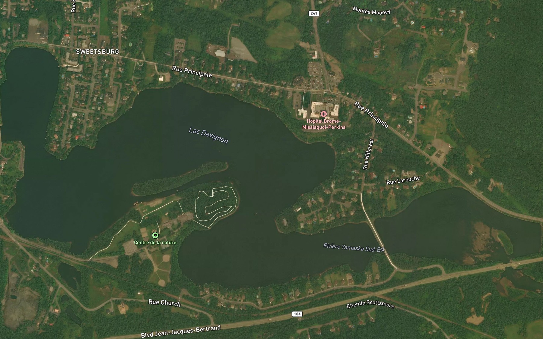 Satellite map of the Lac Davignon