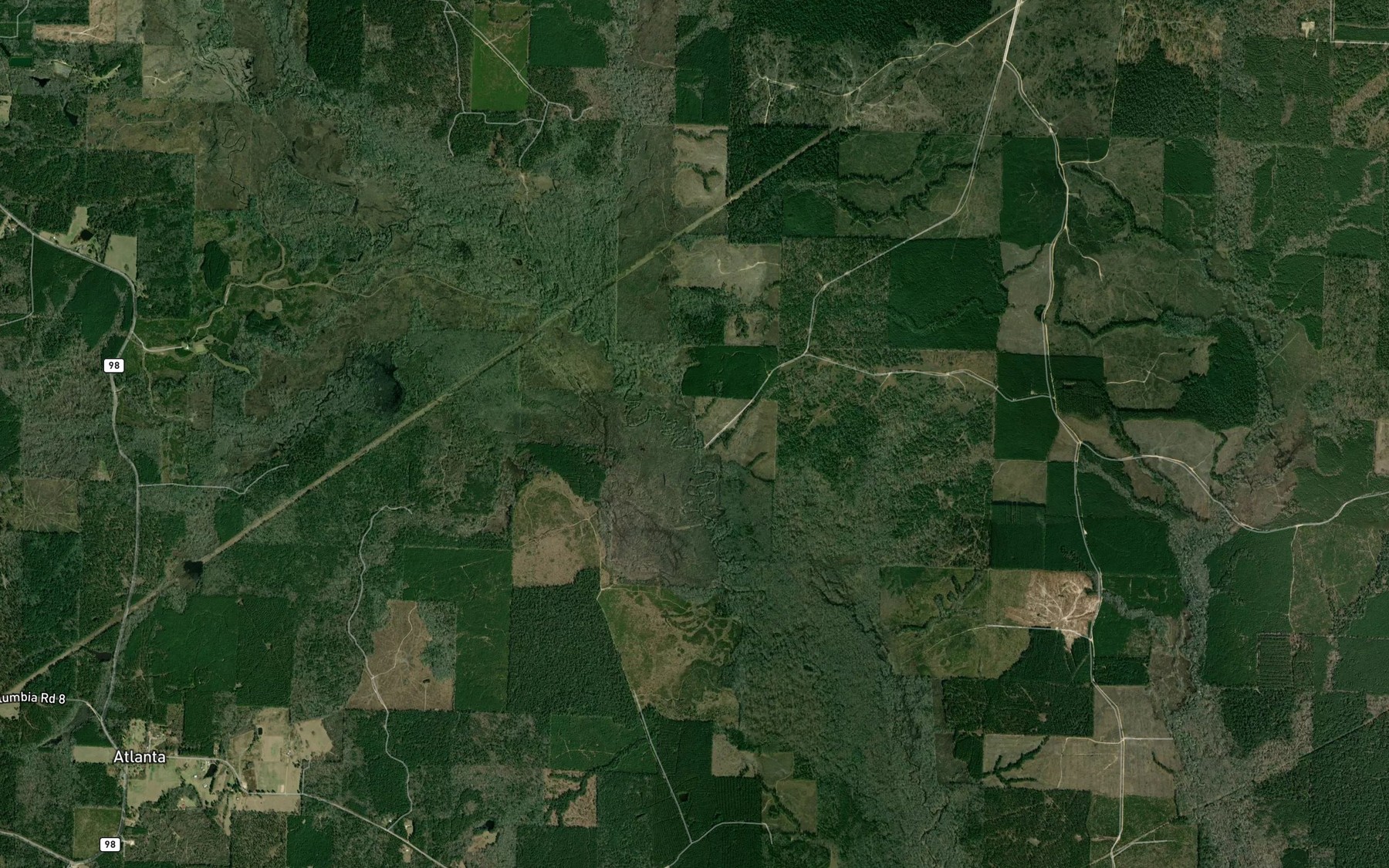 Satellite map of the Hurricane Creek
