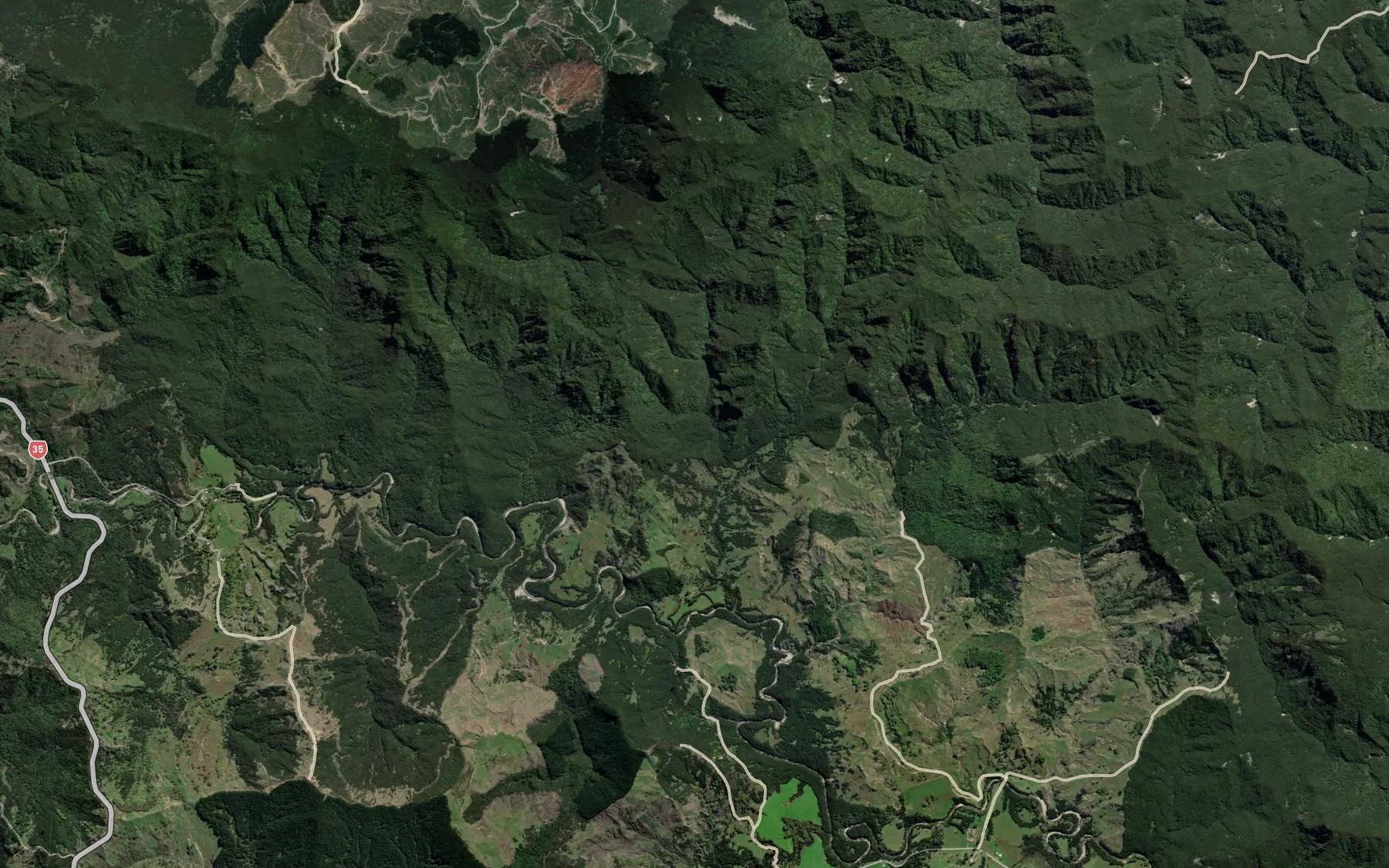 Satellite map of the Makawakawa Stream