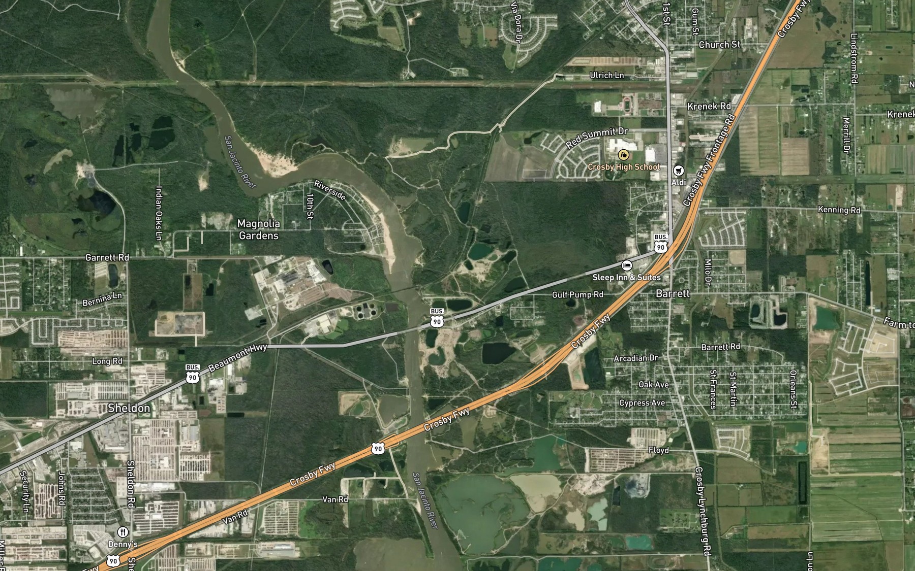 Satellite map of the Tank Lake