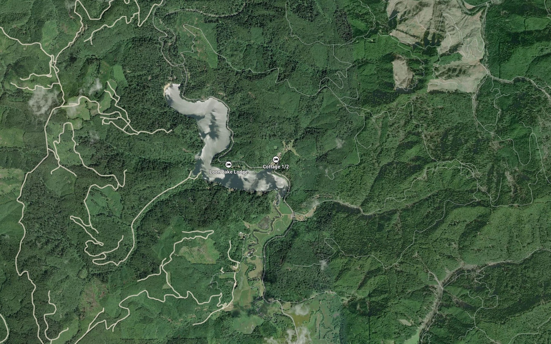 Satellite map of the Upton Creek