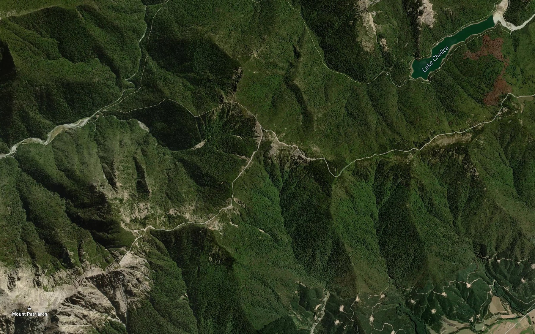 Satellite map of the Birch Hill Creek