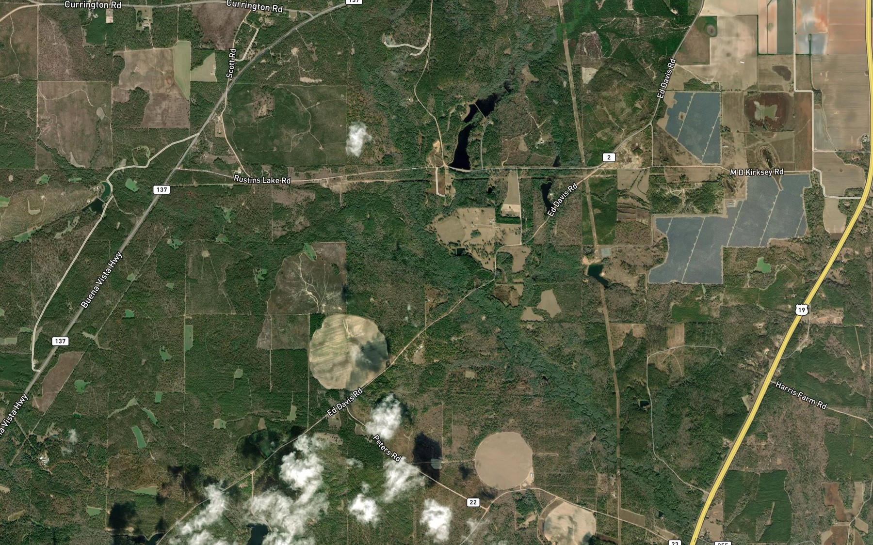 Satellite map of the Little Whitewater Creek