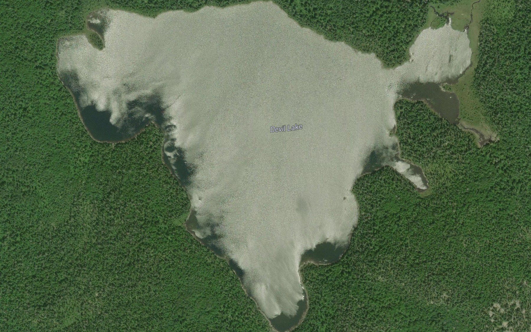 Satellite map of the Devil Lake