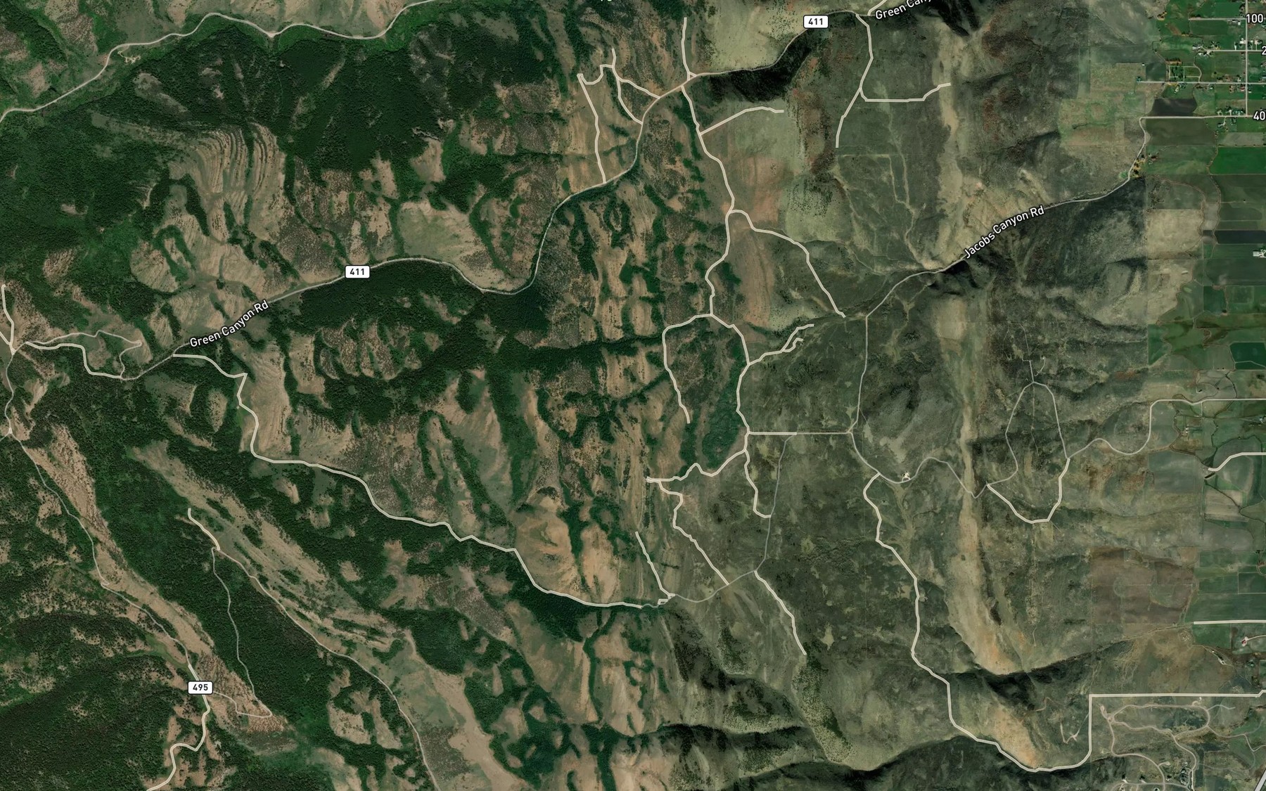 Satellite map of the Coby Spring