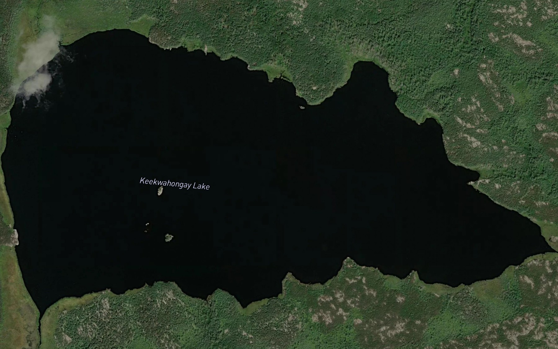 Satellite map of the Keekwahongay Lake