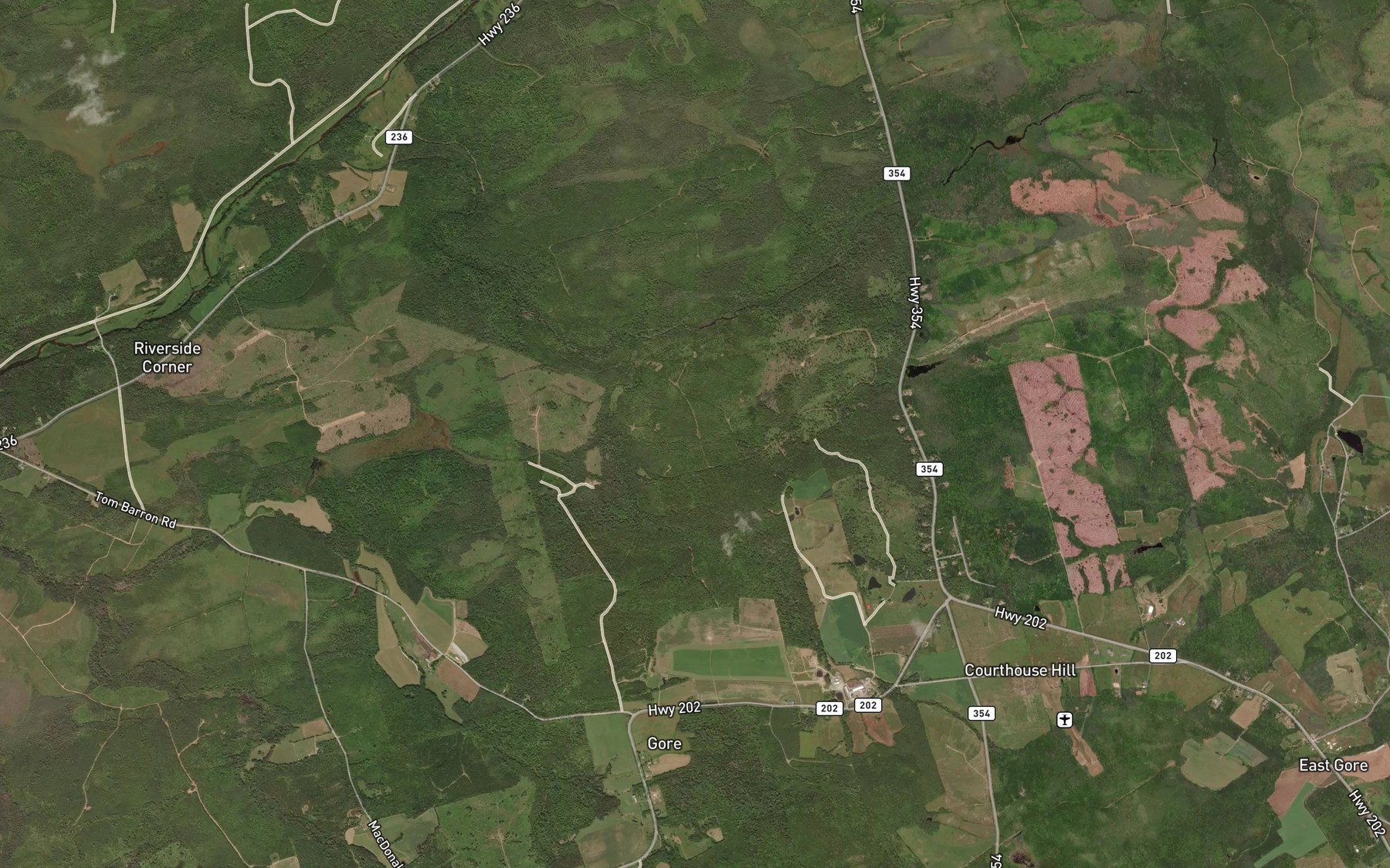 Satellite map of the Blois Brook