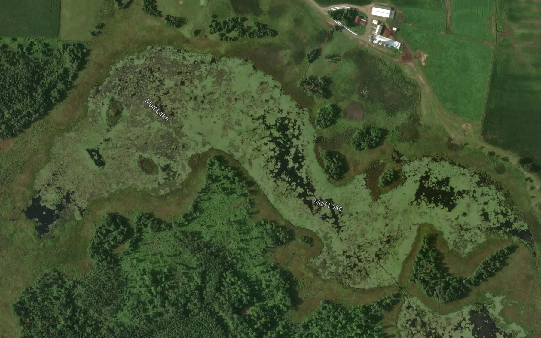 Satellite map of the Mud Lake