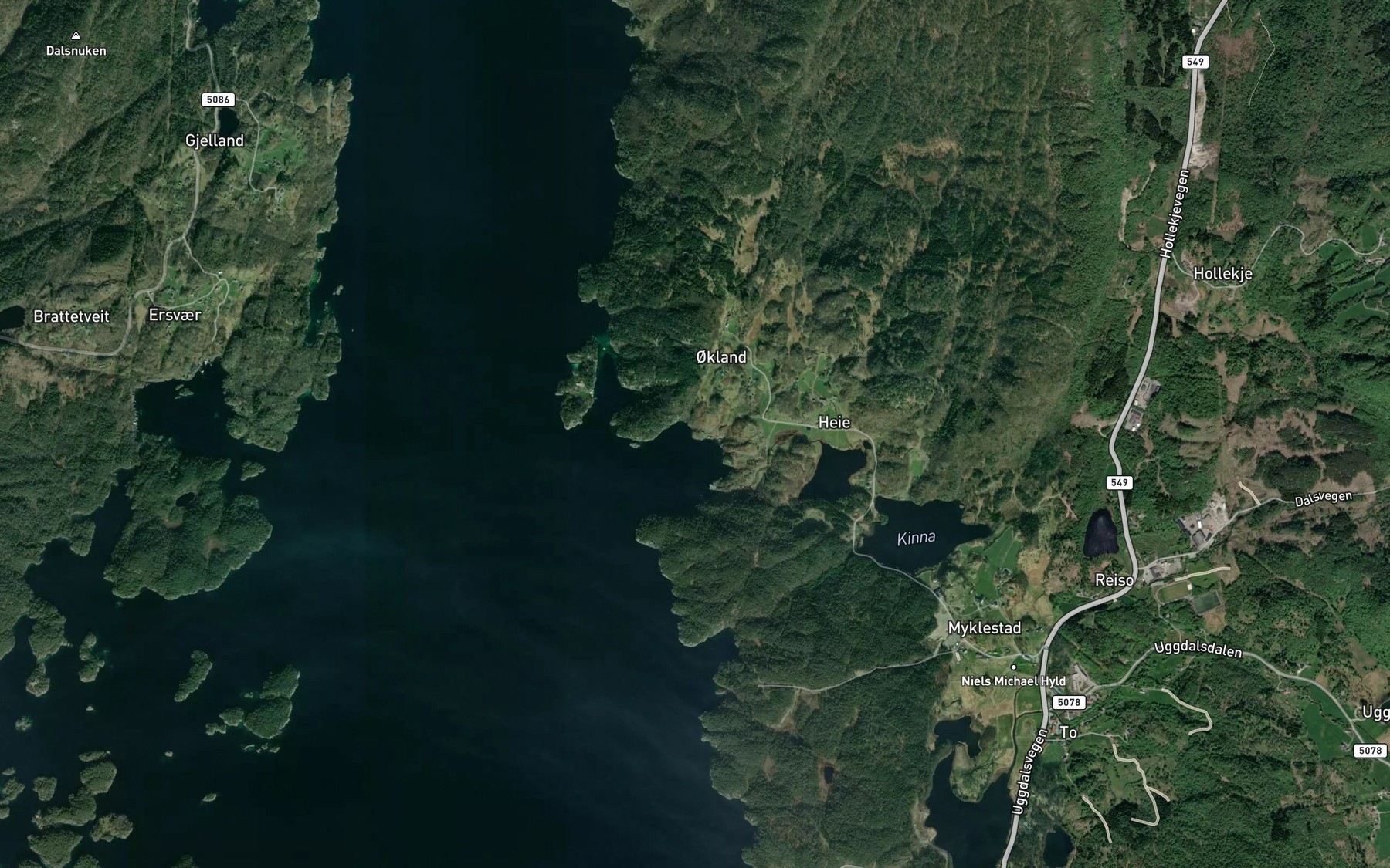 Satellite map of the Oklandsvika