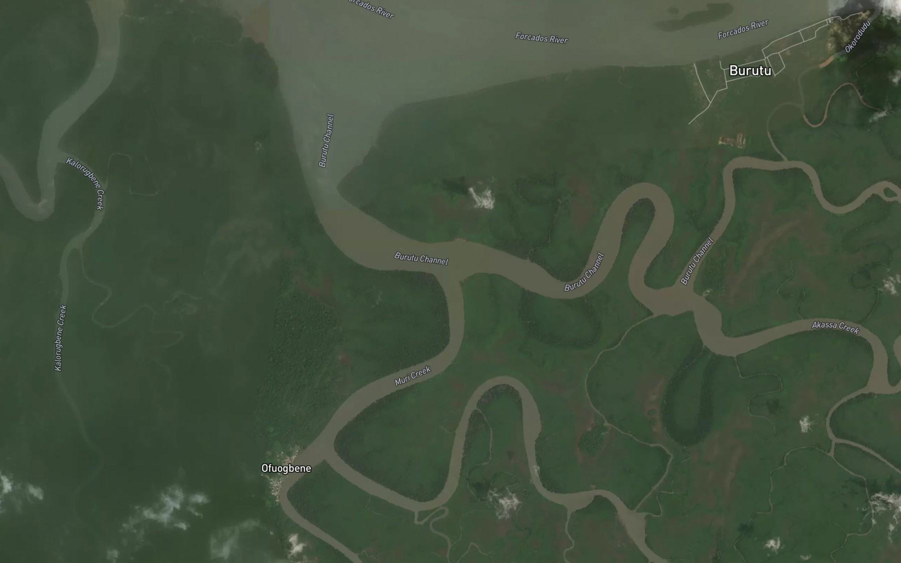 Satellite map of the Muri Creek