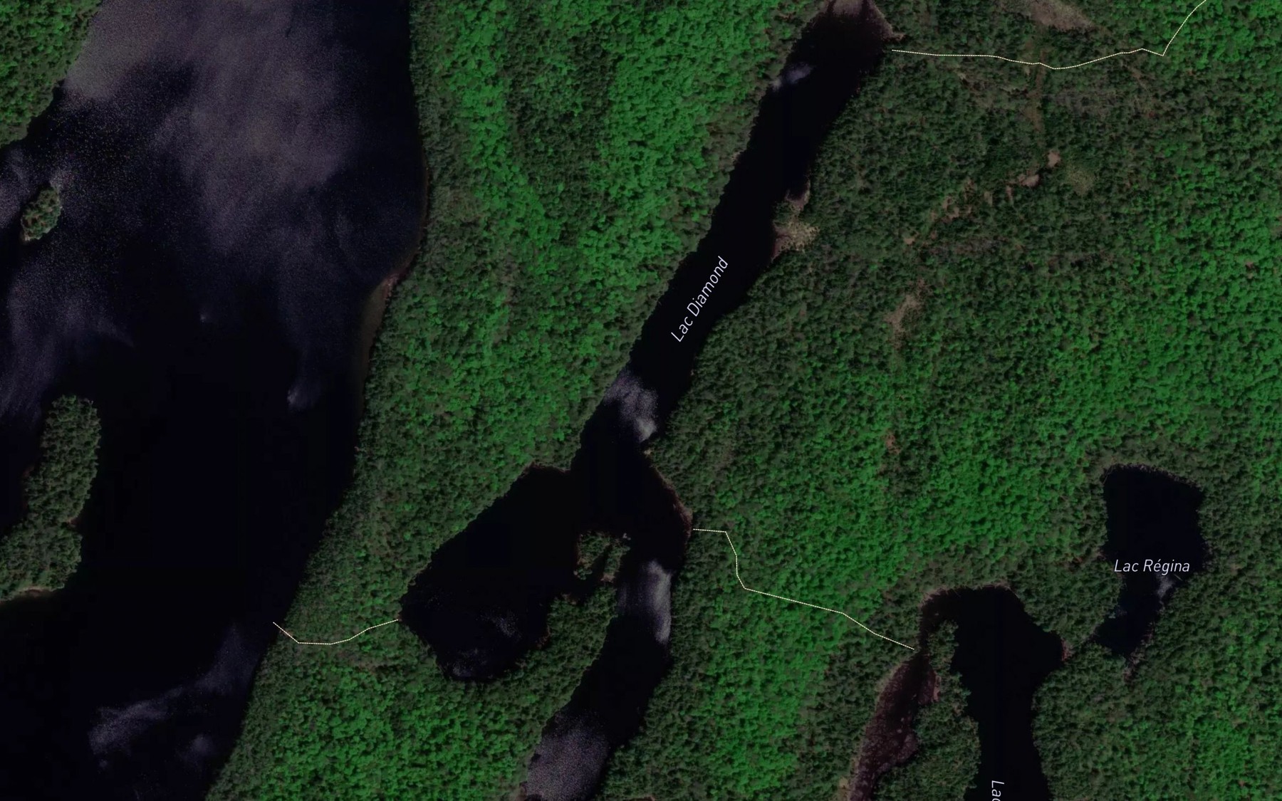 Satellite map of the Lac Diamond
