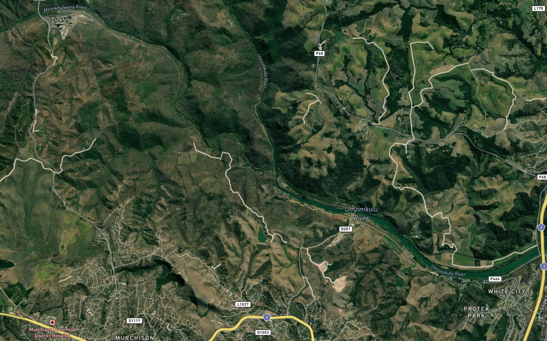 Satellite map of the Mzimkulwana