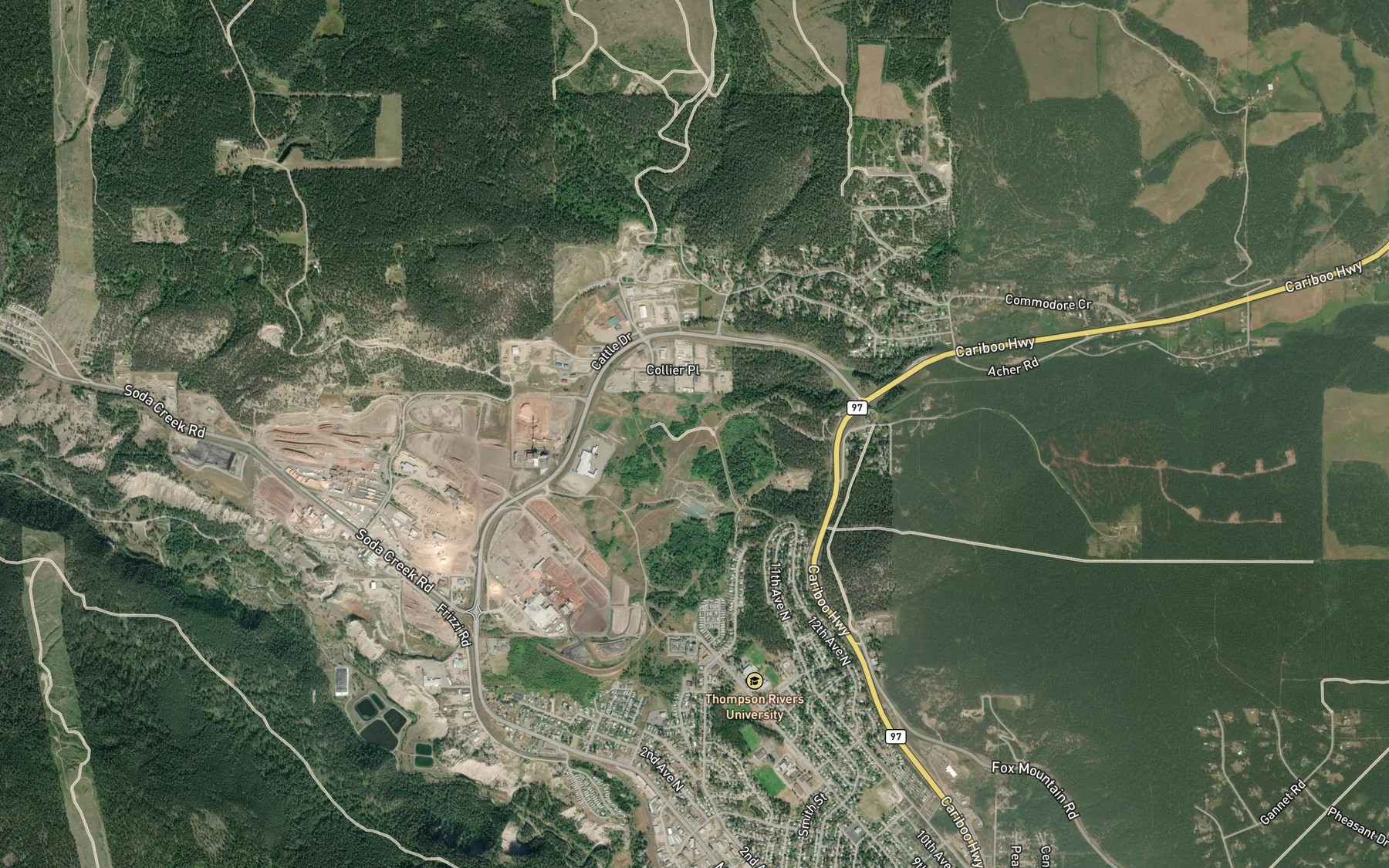 Satellite map of the Mikkelsen Creek