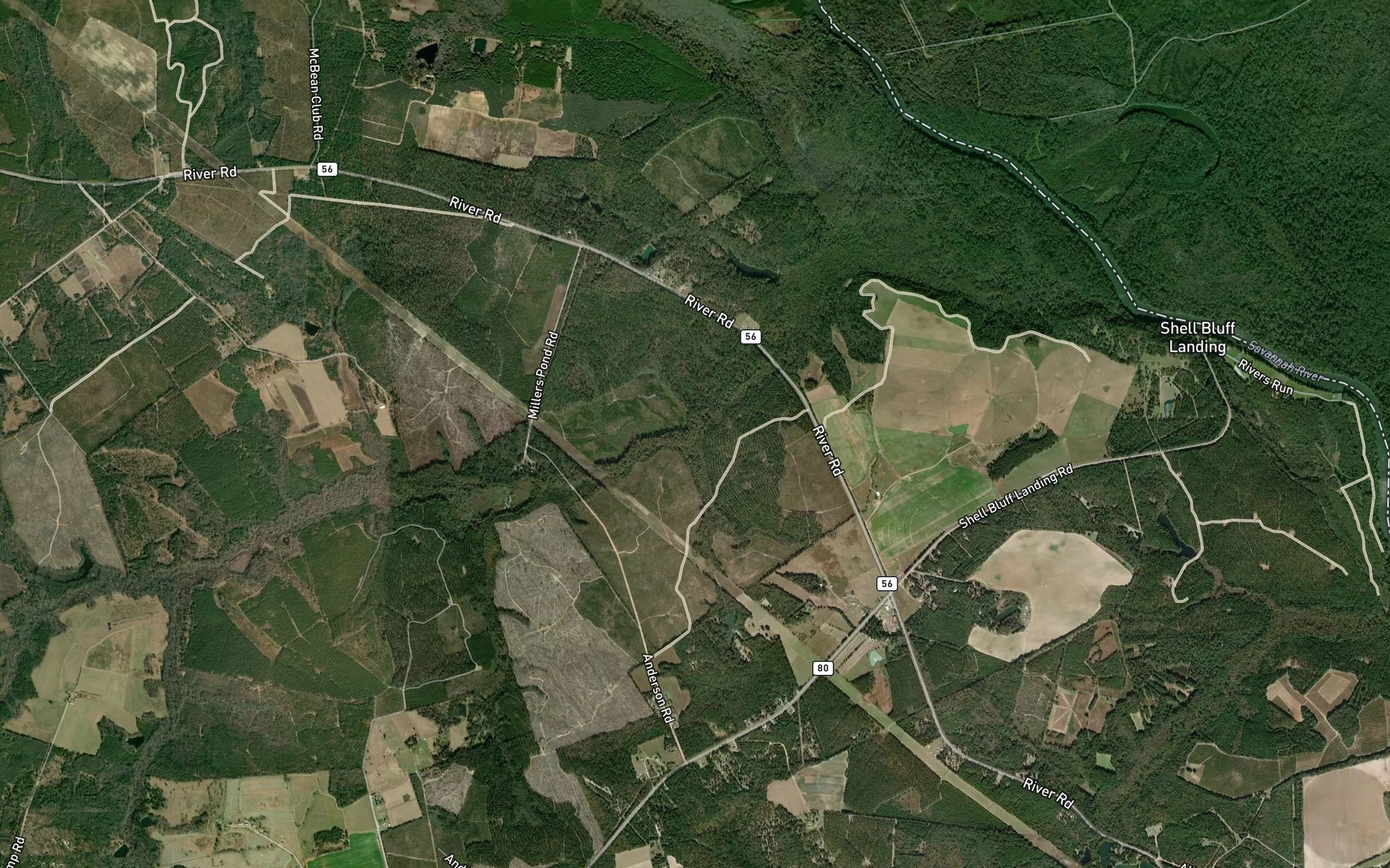 Satellite map of the Stewart Branch