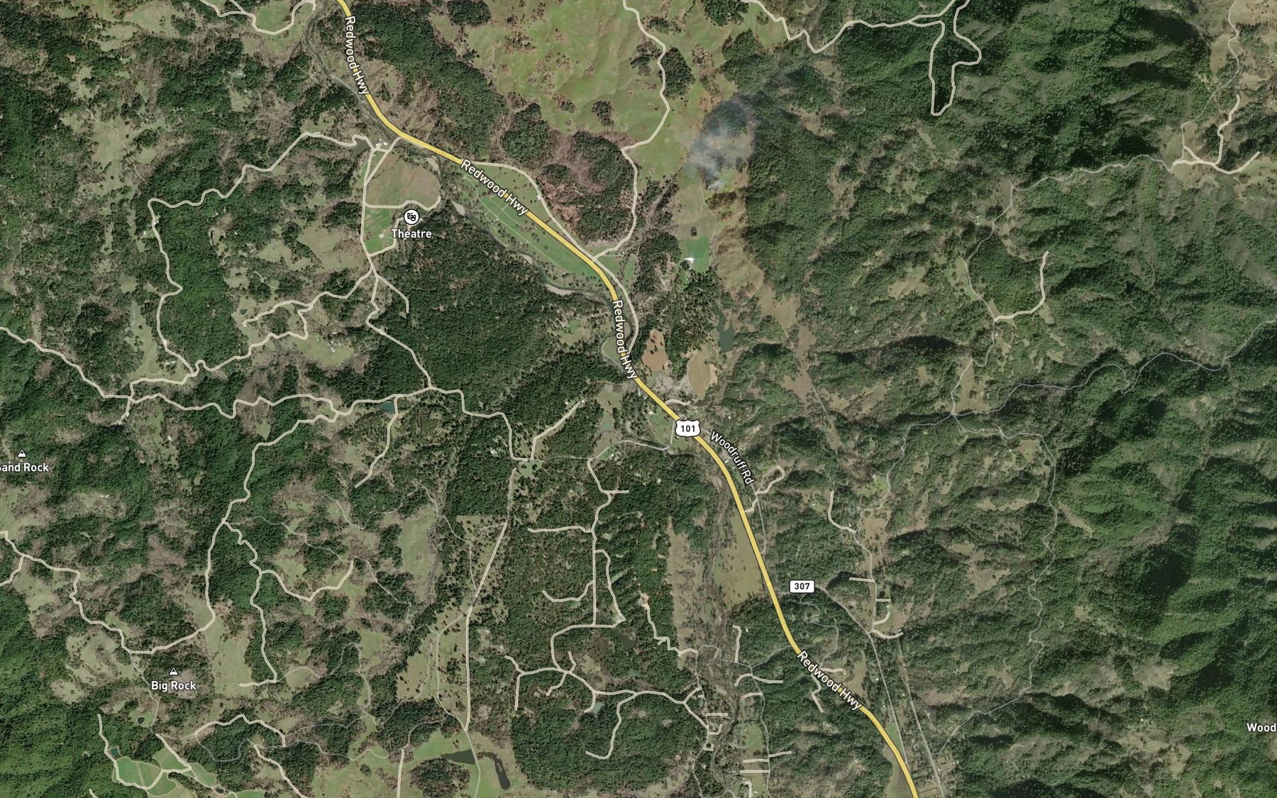 Satellite map of the Stapp Creek