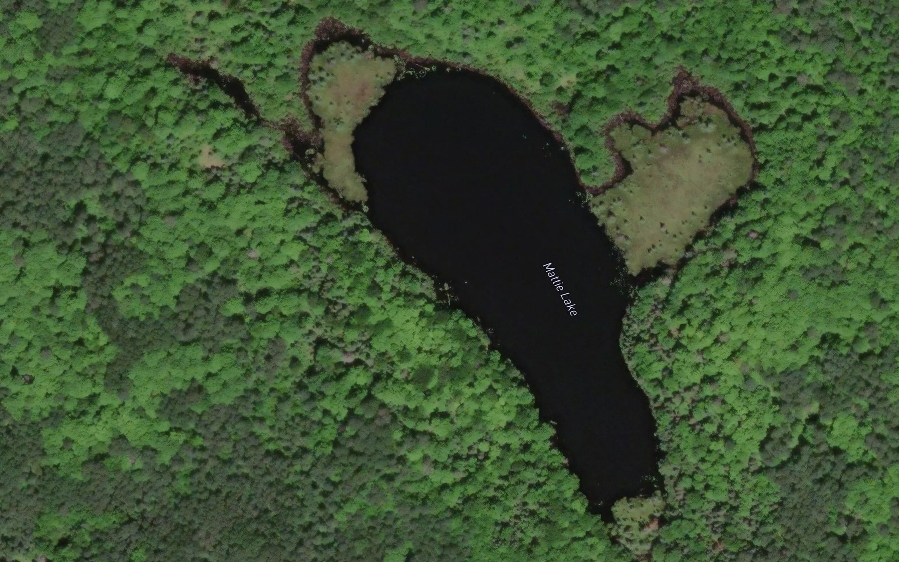 Satellite map of the Mattie Lake