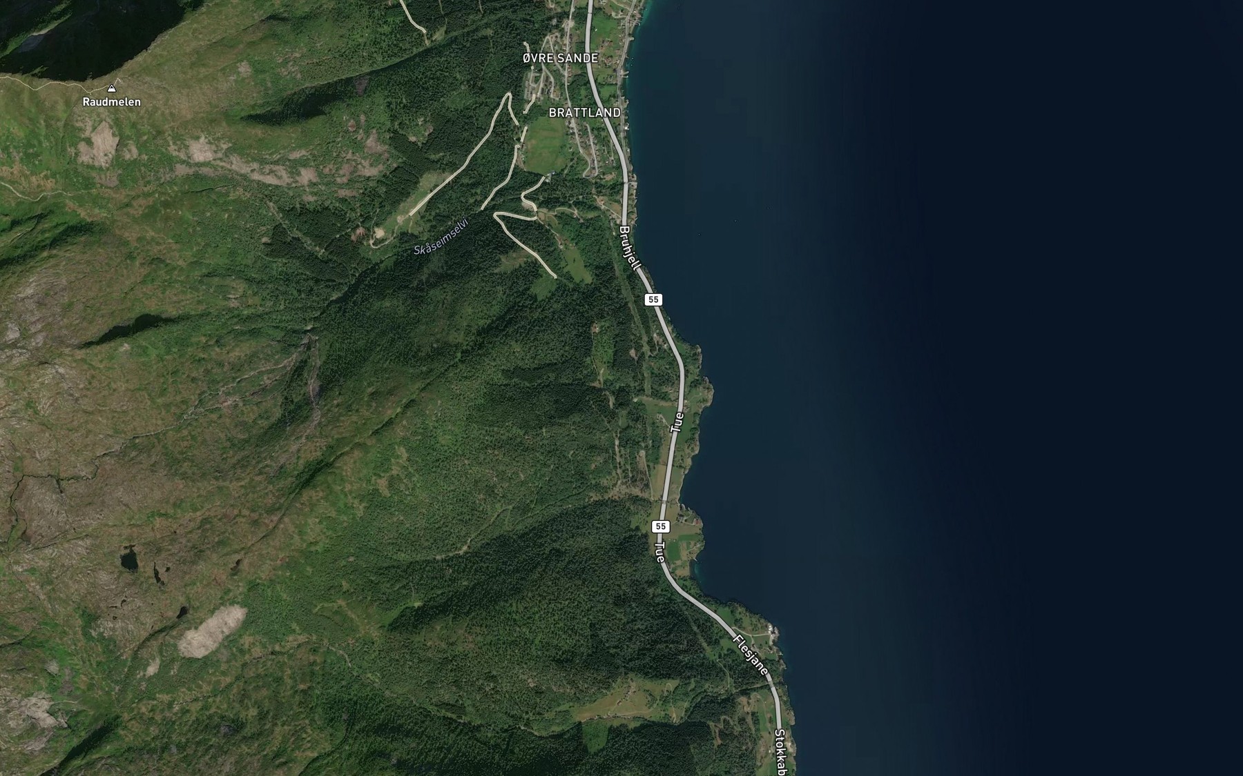 Satellite map of the Sandvikagrovi