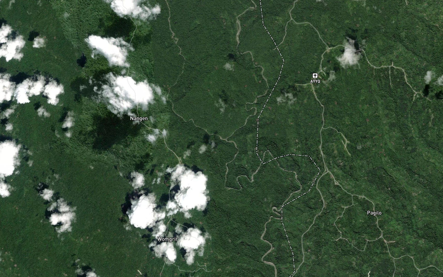 Satellite map of the Hapmet Creek