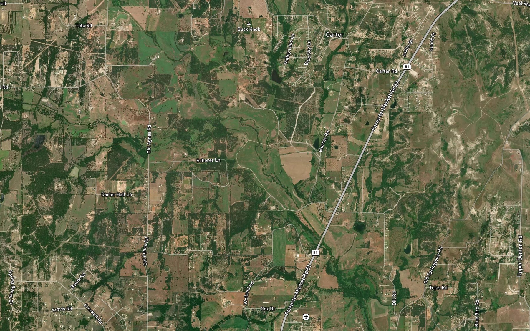 Satellite map of the Gourdneck Creek