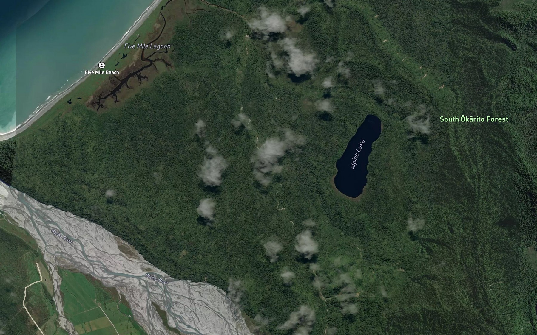 Satellite map of the Friends Creek