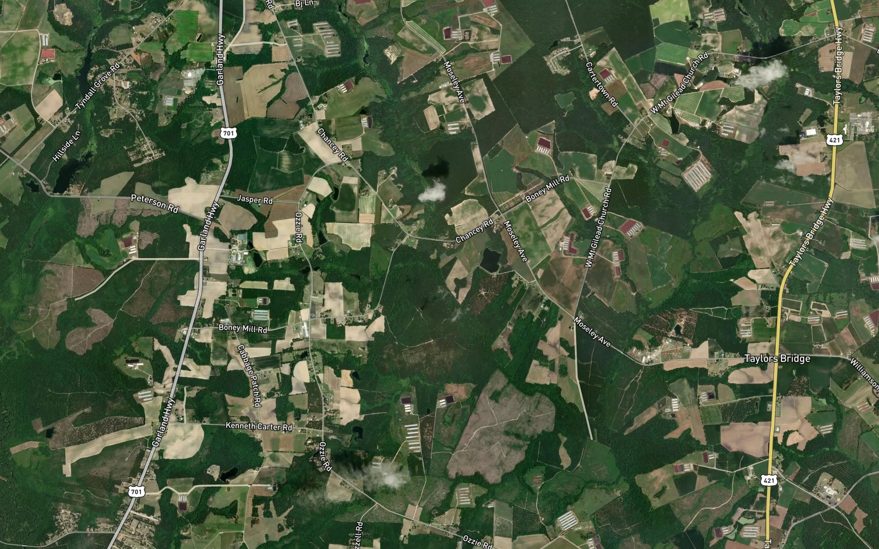 Satellite map of the Wolf Pit Branch