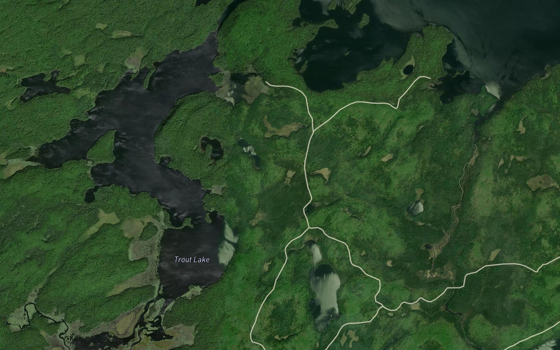 Satellite map of the Dan Creek
