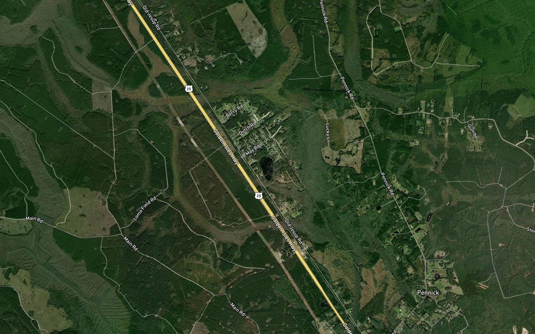 Satellite map of the Berry Lake