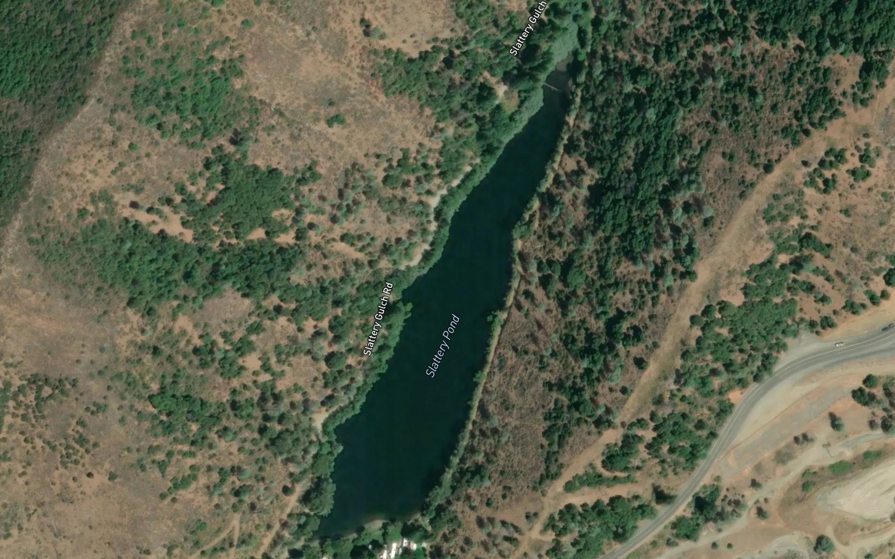 Satellite map of the Slattery Pond