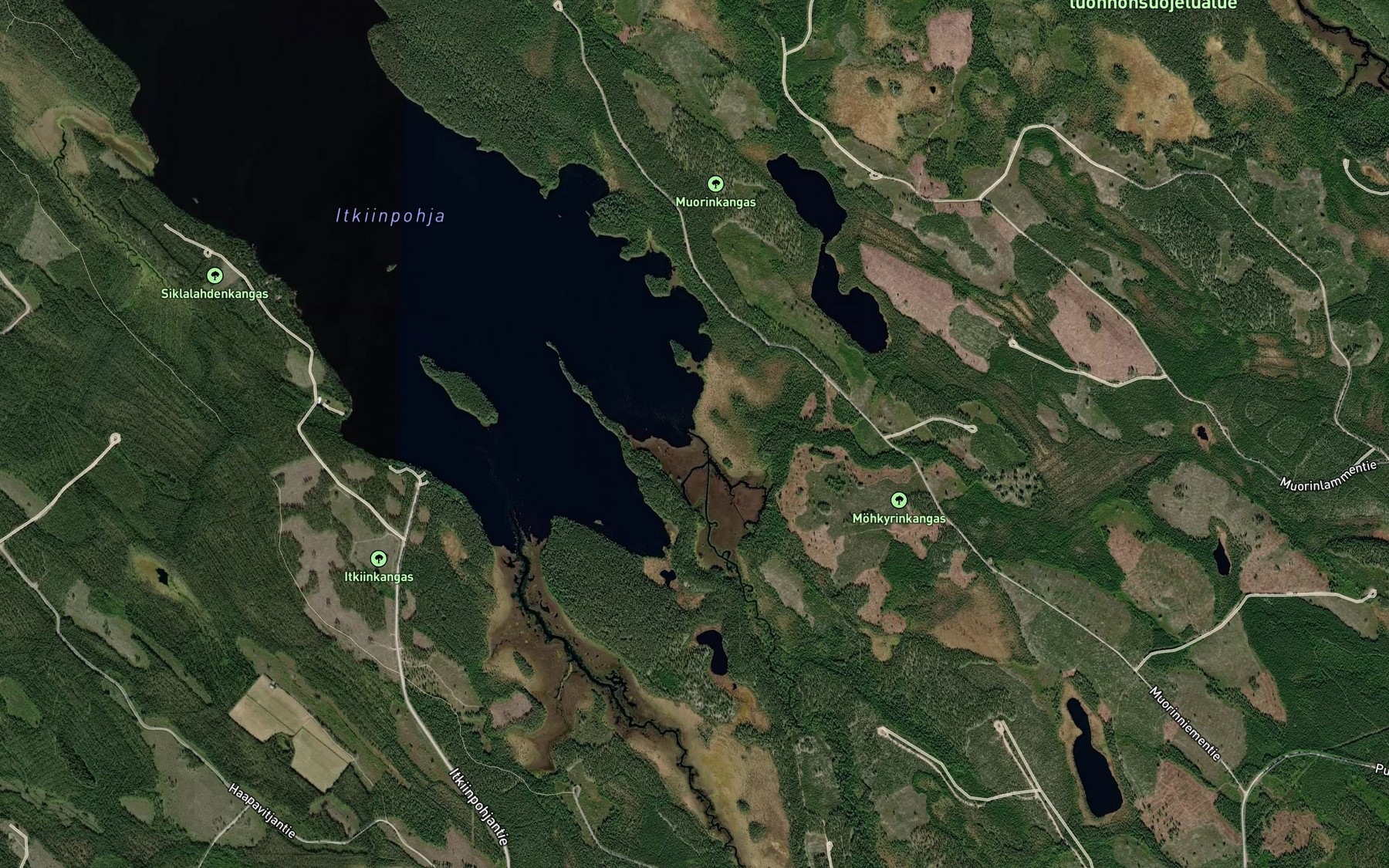 Satellite map of the Sarkkajoki